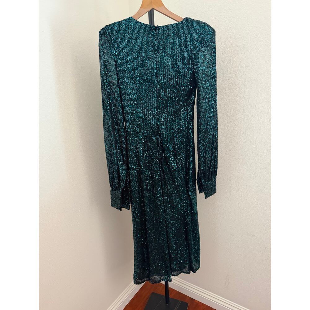 MAC DUGGAL Sequined Structured Bishop Sleeve Midi Dress - Picture 6 of 6